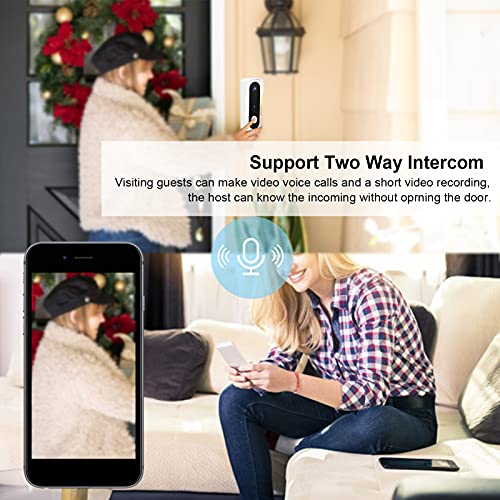 Draadloze deurbel, cameradeurbel Deurbelset met 1 x deurbelhost voor buiten(wit) - Image 6