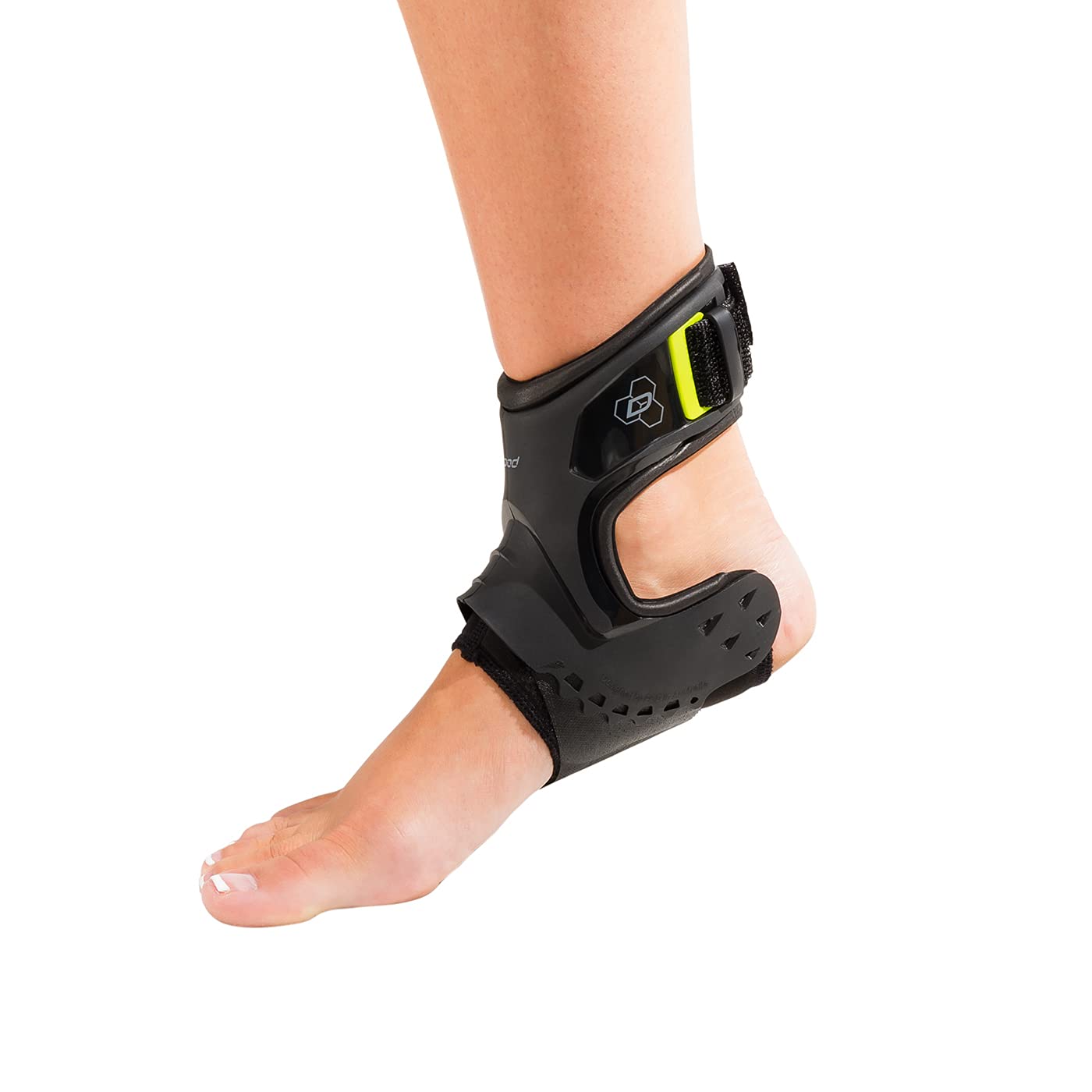 DonJoy Performance - Tobillera con soporte POD®, el mejor apoyo para conseguir estabilidad, para los esguinces de tobillo y torceduras provocadas por el fútbol americano, fútbol, baloncesto, lacrosse, voleibol - DP151AB05-BLK-S-R, Pie derecho, S, Negro