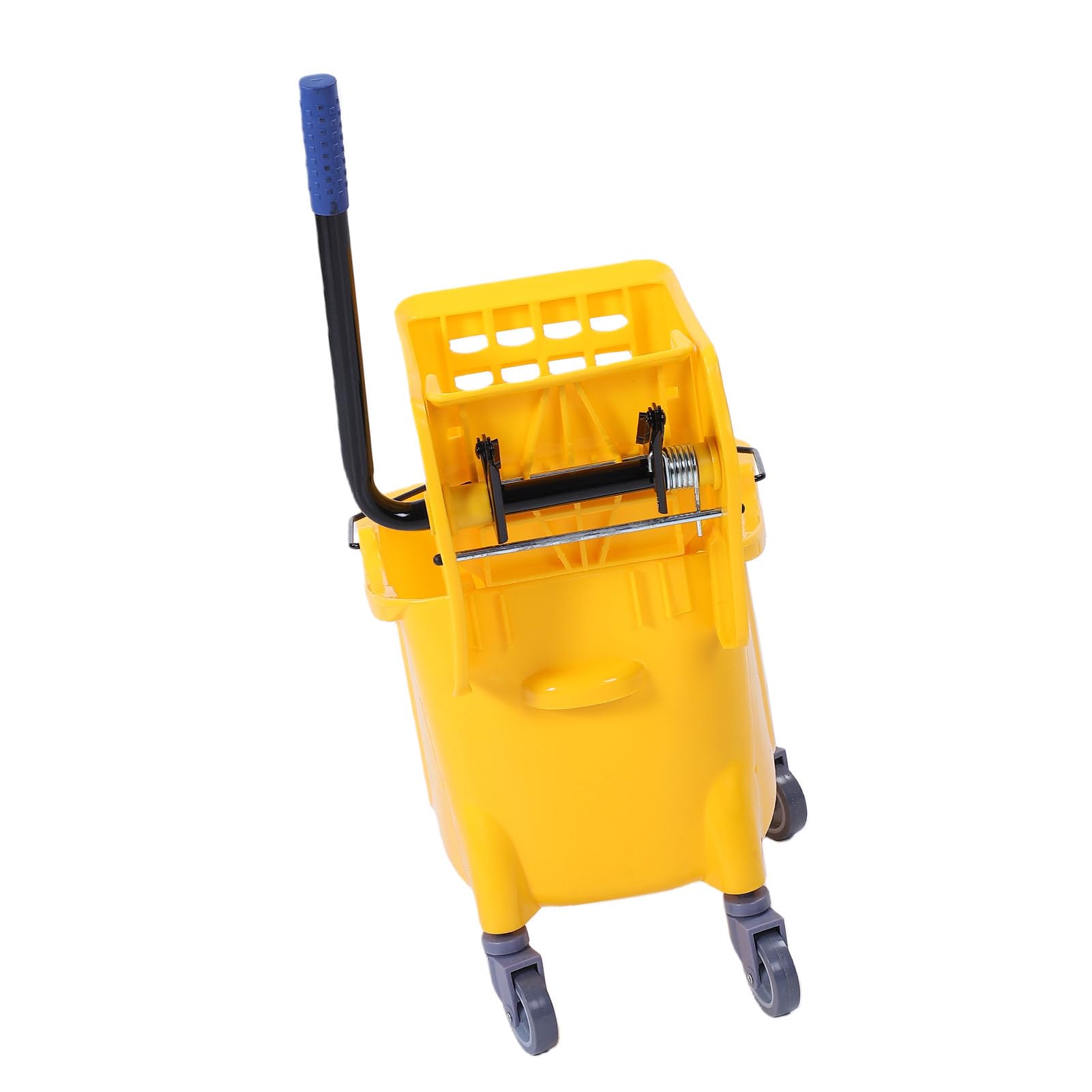 Focket Cubo para Fregona, Escurridor de Prensa Lateral de 32 L, Cubo para Fregona Comercial, para Industrial con Ruedas Giratorias 360 para Restaurantes, Oficinas, Espacios Industriales, Limpieza de