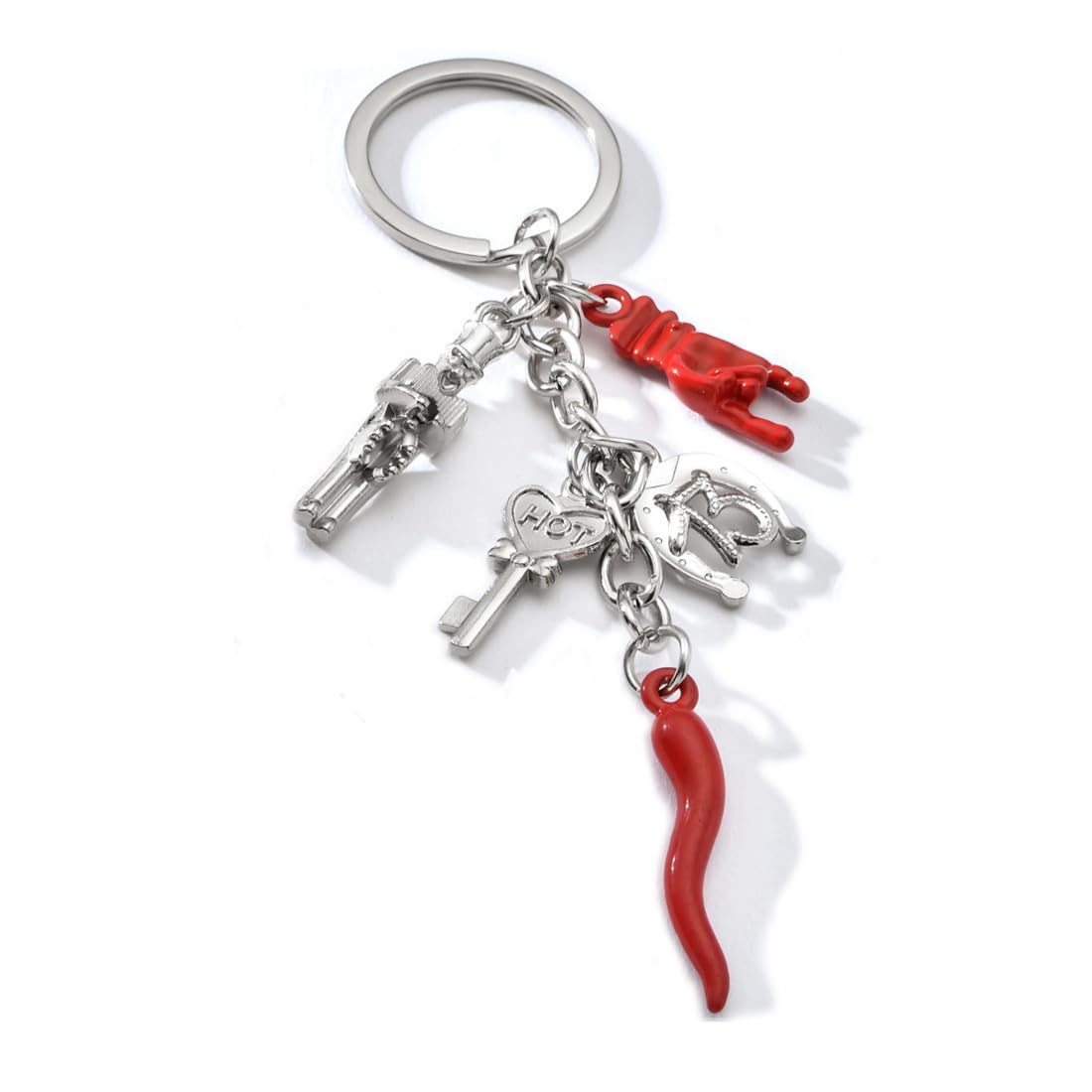 Corna Portafortuna Argento Ciondolo In Scatola Regalo | Portafortuna Da Regalare | Corno Rosso - Foto 4