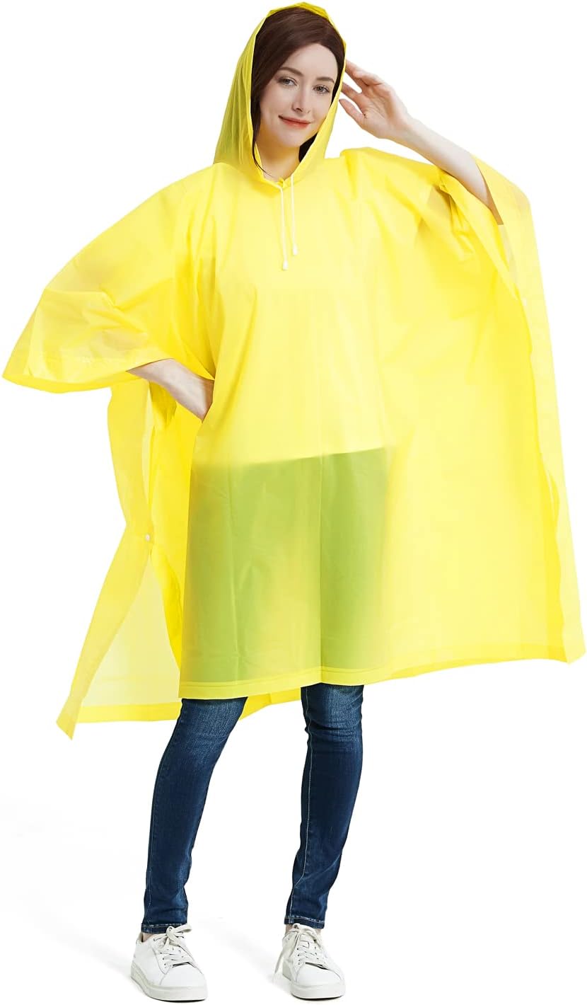 ANTVEEReusable Rain Ponchos for Adult 2 Pack for Women and Men with Drawstring Hood