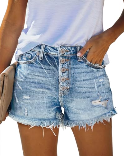 Image of MODARANI Denim Shorts for Women Distressed Jean Shorts Ripped Summer Hot Short