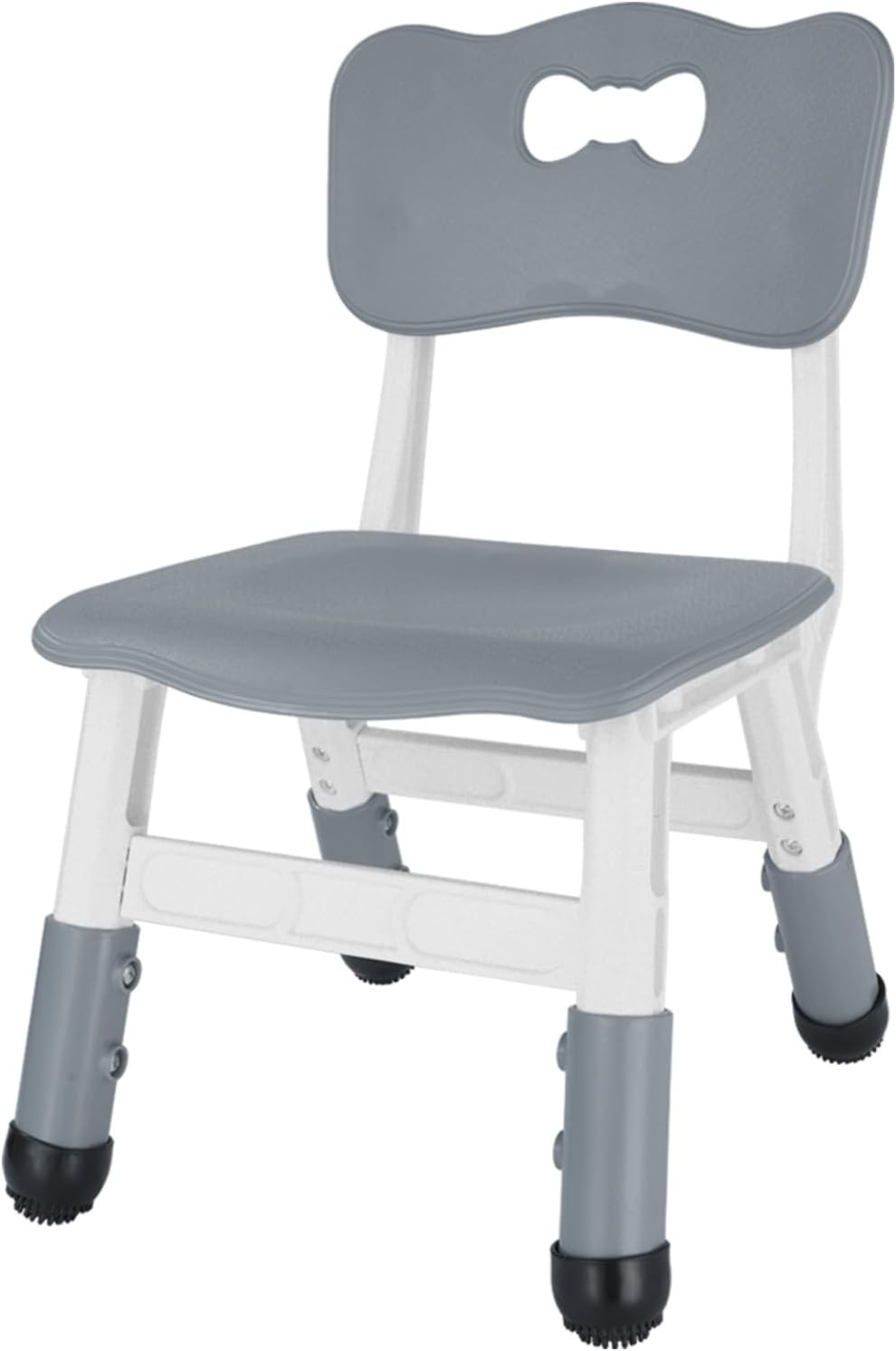 FUNLIO Adjustable Kids Chair (2pcs), 3 Level Height Adjustable Toddler Chair for Ages 3-8, Sturdy Child Chair with Maximum Bearing 220lbs, for Classrooms/Daycares/Homes, CPC & CE Approved - Grey