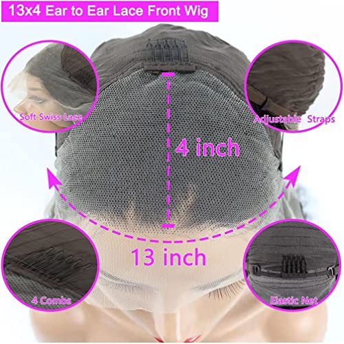 Image of Srakuw 13x4 Lace Front Wigs for Black Women 180 Density Bob Wig Human Hair Brazilian Body Wave Human Hair Wigs HD Lace Frontal Wig (16 Inch)
