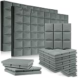 Pannelli in schiuma per trattamento fonoassorbente, materiale isolante per porte e pareti (6/12/24 pezzi), imbottitura in schiuma fonoassorbente per la casa, grigio, alta densità, 6 pezzi con nastri