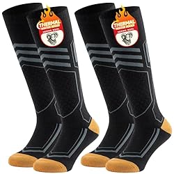 TANSTC 2 Pares Calcetines Invierno Altos de Compre...: 🔥【Absorción de humedad y transpiración:】Los calcetines de esquí TANSTC están fabricados con un 30% de lana merina, lo que les permite absorber rápidamente el sudor causado por el esquí y evaporar la humedad de manera oportuna. Ofrecen un rendimiento ...