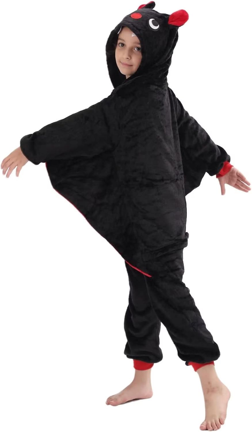 Kids Onesie Costume for Boys Girls Halloween Animal Cosplay One Piece Flannel Hooded - Image 4