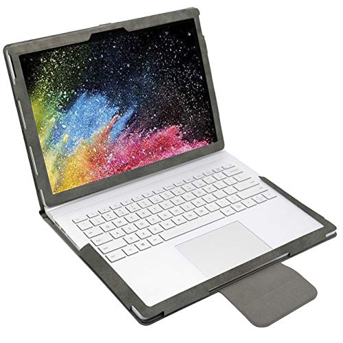 Surface Book取り外し可能ケース 折りたたみ式スタンド付き、Microsoft Surface Book 3/ Surface Book 2 13.5インチ用保護カバーケース (グレー)