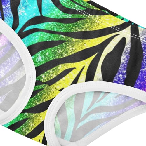 Toddler Underwear Floral 2t Cotton Panties for Girl Fancy Underpants Briefs Rainbow Zebra Print4