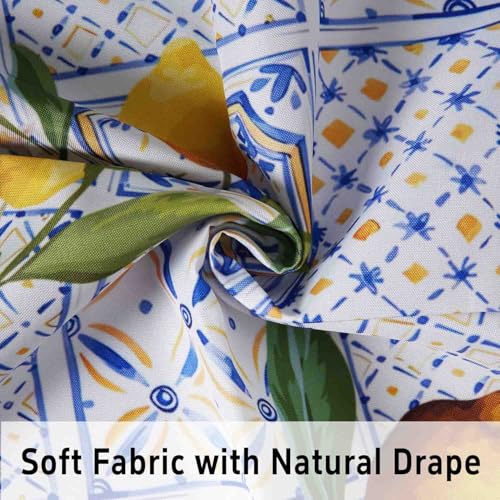 Image of Lemon Kitchen Curtains 3 Piece Set Tier Valance Window Decor