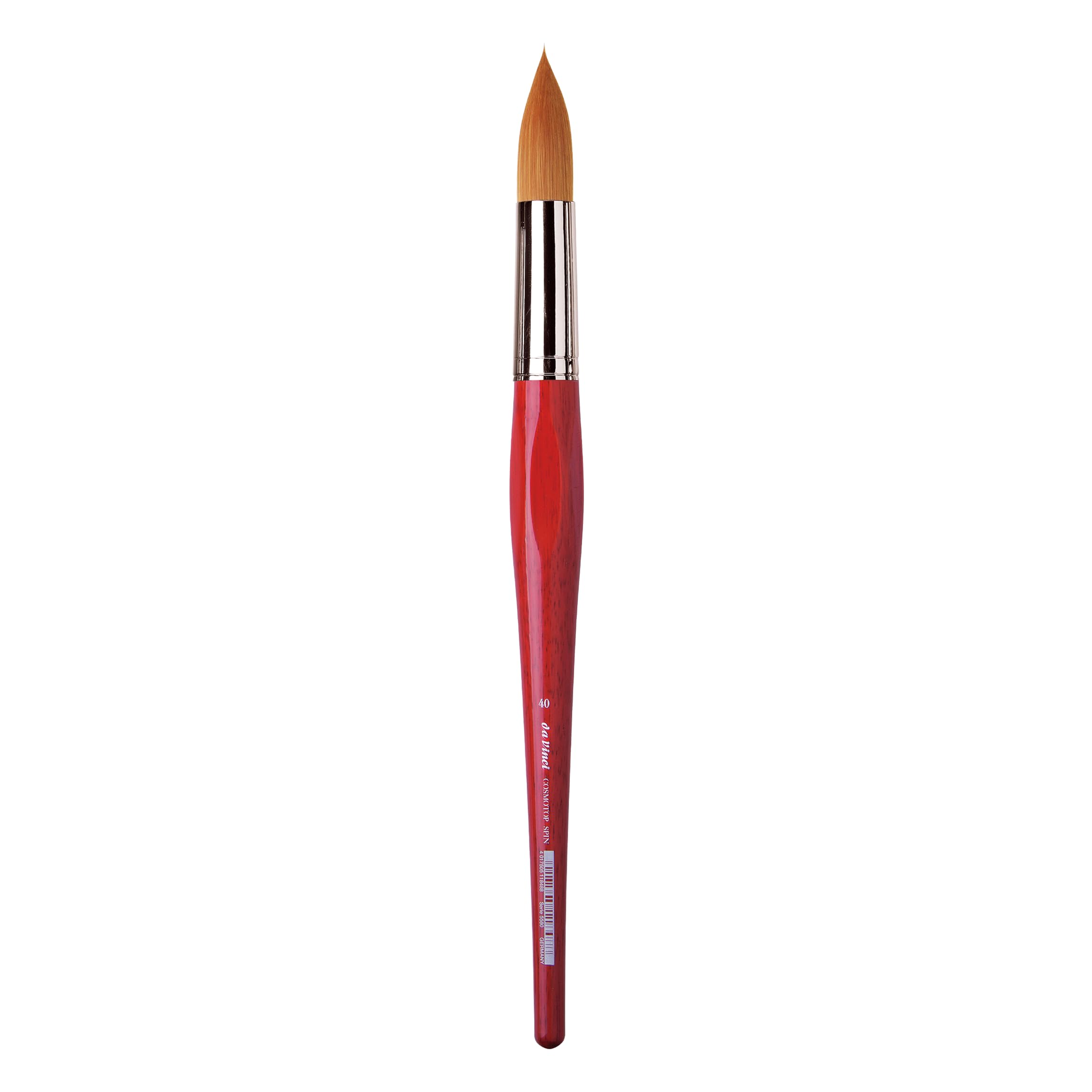 da Vinci Watercolor Series 5580 CosmoTop Spin Paint Brush, Round Synthetic with Red Handle, Size 40 (5580-40)