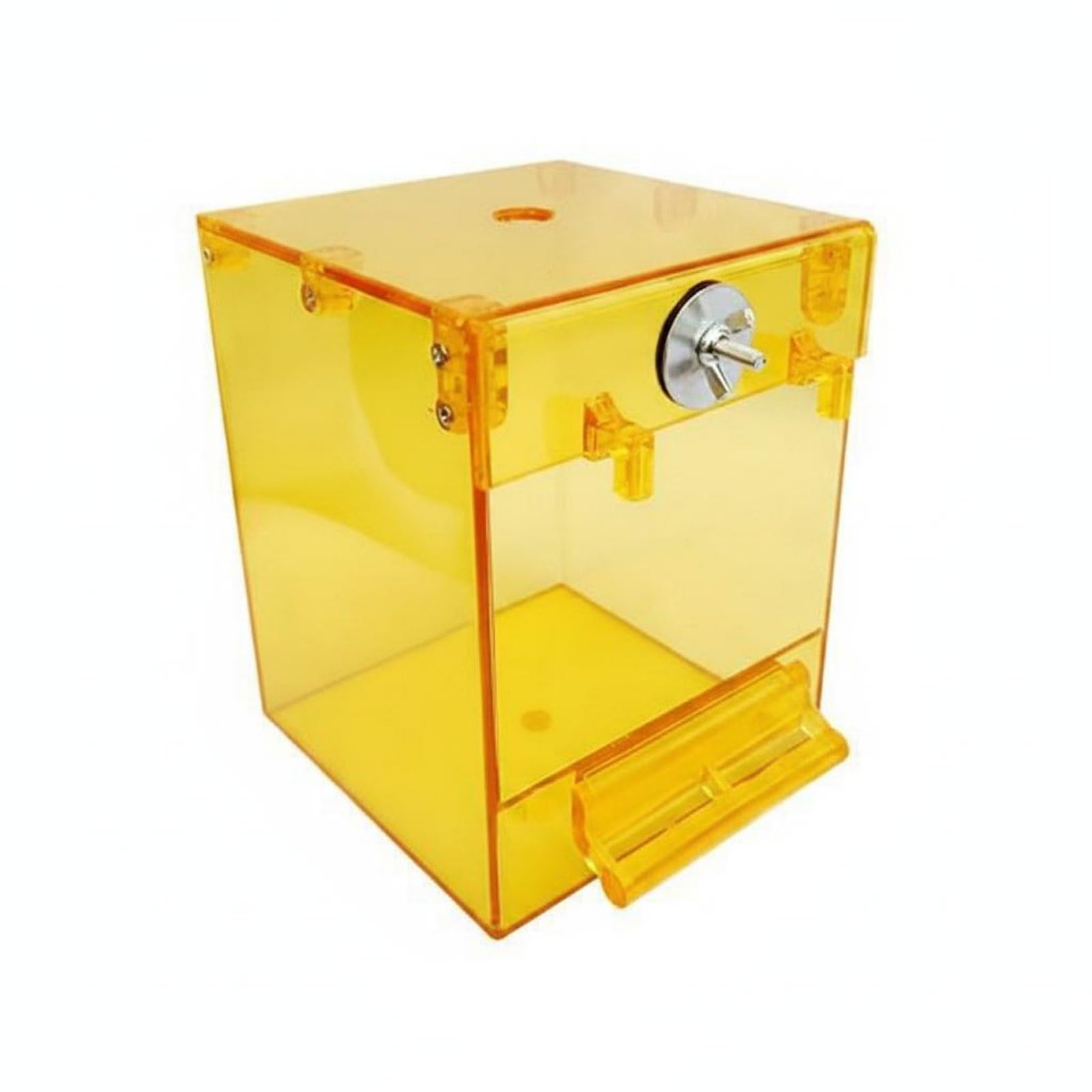 Ojiva® Bird Bathing Container Easy to Clean Parakeet Bath Tub Safe ABS Azure Bird Bathing Box for Parakeets, Small Birds, Golden YLW External-image-11