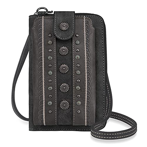 Image of Montana West Western Crossbody Phone Wallet for Women RFID Blocking Wallet Purse with Cash Slots & Zipper Pocket