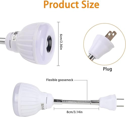 Miniatura 7 de Luz con sensor de movimiento enchufable, luz nocturna del atardecer al amanecer, salida de CA, lámpara de pared para escalera, luz LED inteligente