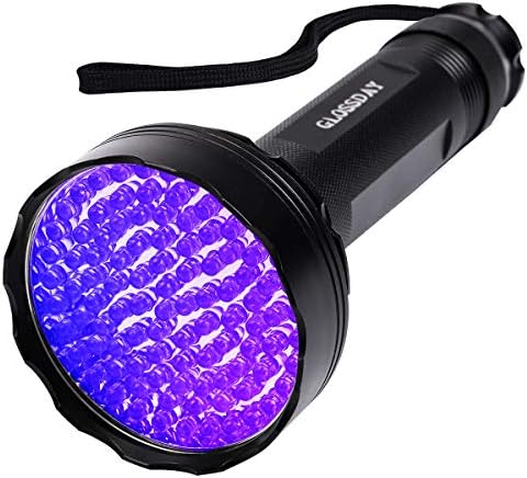 GLOSSDAY UV Flashlight Black Light, 100 LED Black Light Flashlight for Dog/Cat Pet Detector, Scorpions Finder