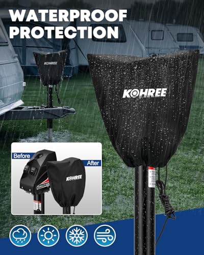 Image of Kohree Electric Trailer Jack 6000 lbs, Heavy Duty RV Electric Power Tongue Jack for Travel Trailer A-Frame Camper, with Manual Crank Handle & Weatherproof Jack Cover, 22 inch Lift, 12V DC with Wiring