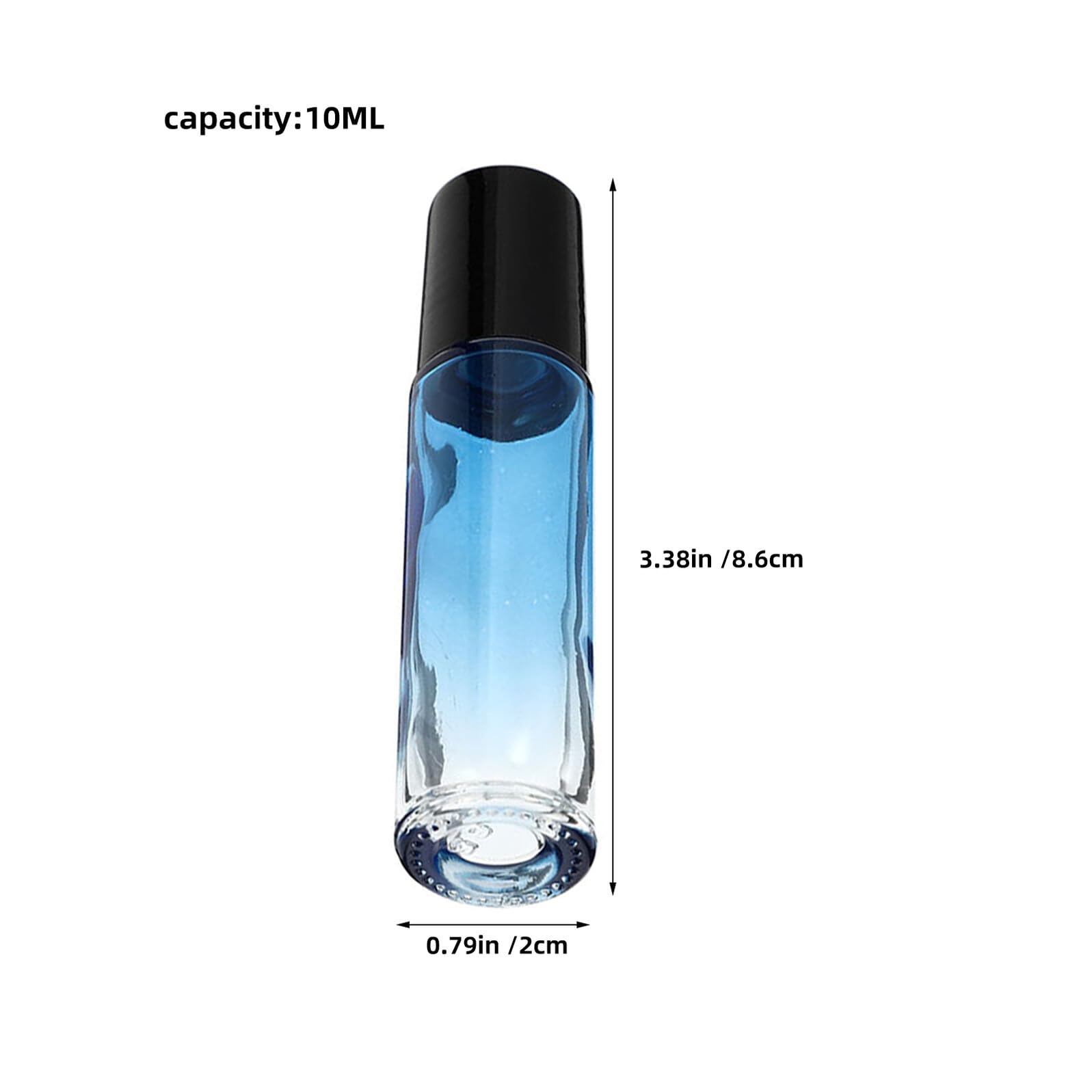 Flaconi Roll-On Ricaricabili in Vetro da 10 Ml Set da 20 Pezzi con Sfera a Rullo in Acciaio Inox Tappi Neri Flaconi per da e Aromaterapia per Profumi e Oli Cosmetici da