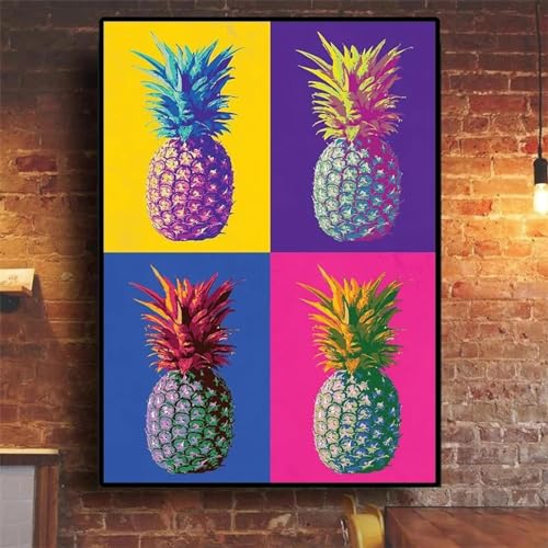 Peinture toile ananas decoration murale grand format pour animer une cuisine