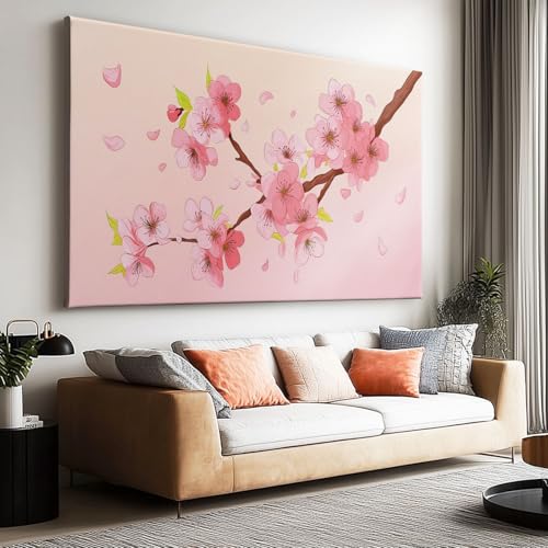 Tableau Fleurs de Cerisier Cadre Inclus pour Mur Nu Salon Chambre