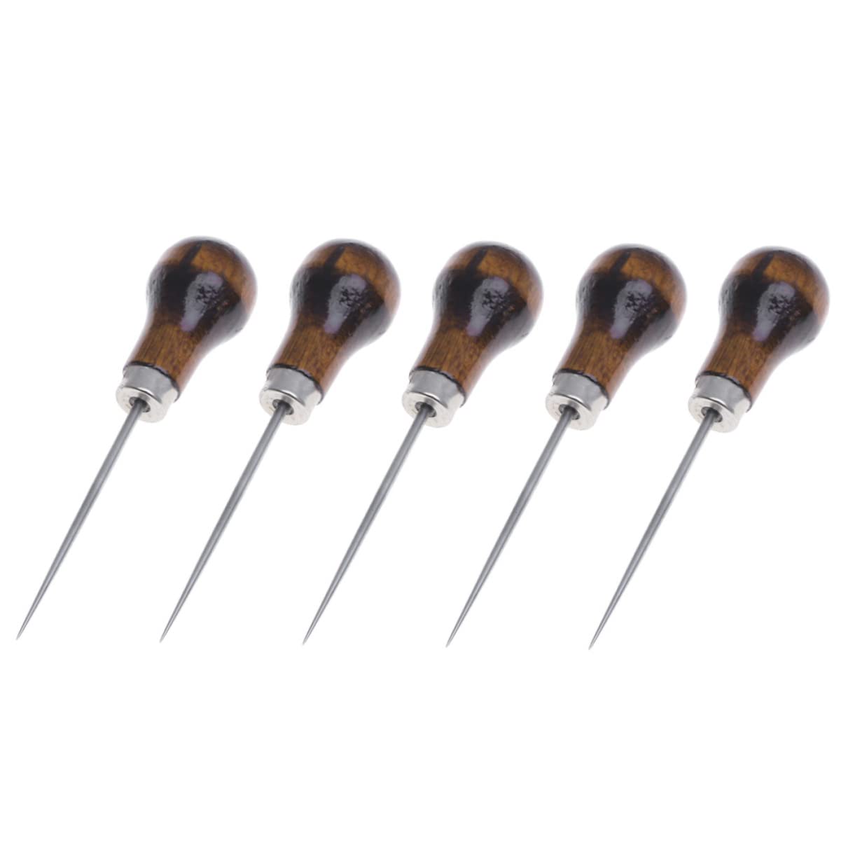 IWOWHERO Sewing Awls for Leather 5pcs Scratch and Scribe Tools Steel Needle Awls Ideal for Crafting and DIY Projects