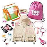 TOY Life Kids Explorer Kit with Bug Catcher for Kids, Bug Catching Kit with Bug Toys, Kid Safari Vest & Hat, Compass, Binoculars, Magnifying Glass, Educational Outdoor Toys Girls Kid Adventure Kit