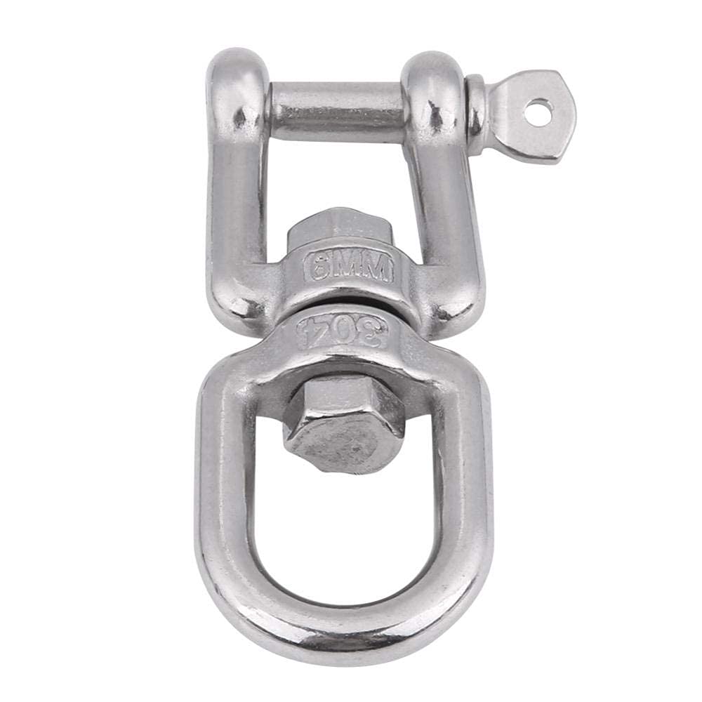 KIMISS Heavy Duty 304 Anello girevole in acciaio inossidabile con anello rotante(6mm)=steel swivel carabiner