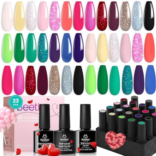 Beetles Gel Polishes- Mermaids Tears Nail Polish Set 6 Colors Green Gel Polish Kit Soak Off Nail Lamp Gel Nail Kit Varnish Manicure DIY Beauty Gifts Nail Art
