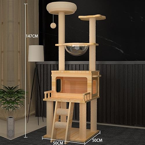 Arbre à chat avec capsule spatiale et griffoir intégré pour salon - 3