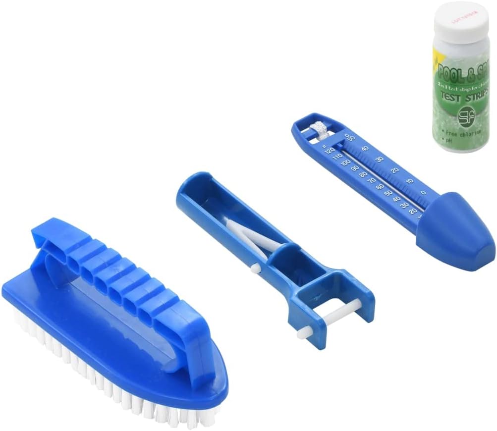 vidaXL Pool Maintenance Kit White, Blue ABS, Aluminum Standard