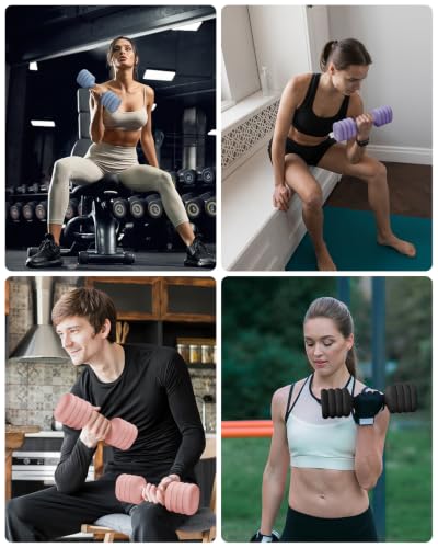 Image of YOTTOY Adjustable Dumbbell Set of 2, 4-in-1 Hand Weights for Women at Home, Compact Free Weights Dumbbells Set with Soft Grip and Base, 2-5 lbs Each for Home Gym