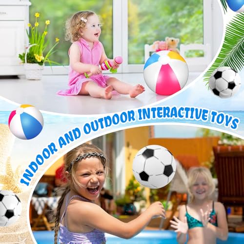 Kezidhp 4 Stück Wasserball Aufblasbar, Wasserball Kinder, 40CM Strandball, Wasserspielzeug Kinder, für Erwachsene Strand, Pool Party, Outdoor-Aktivitäten,Schwimmbad Spielzeug