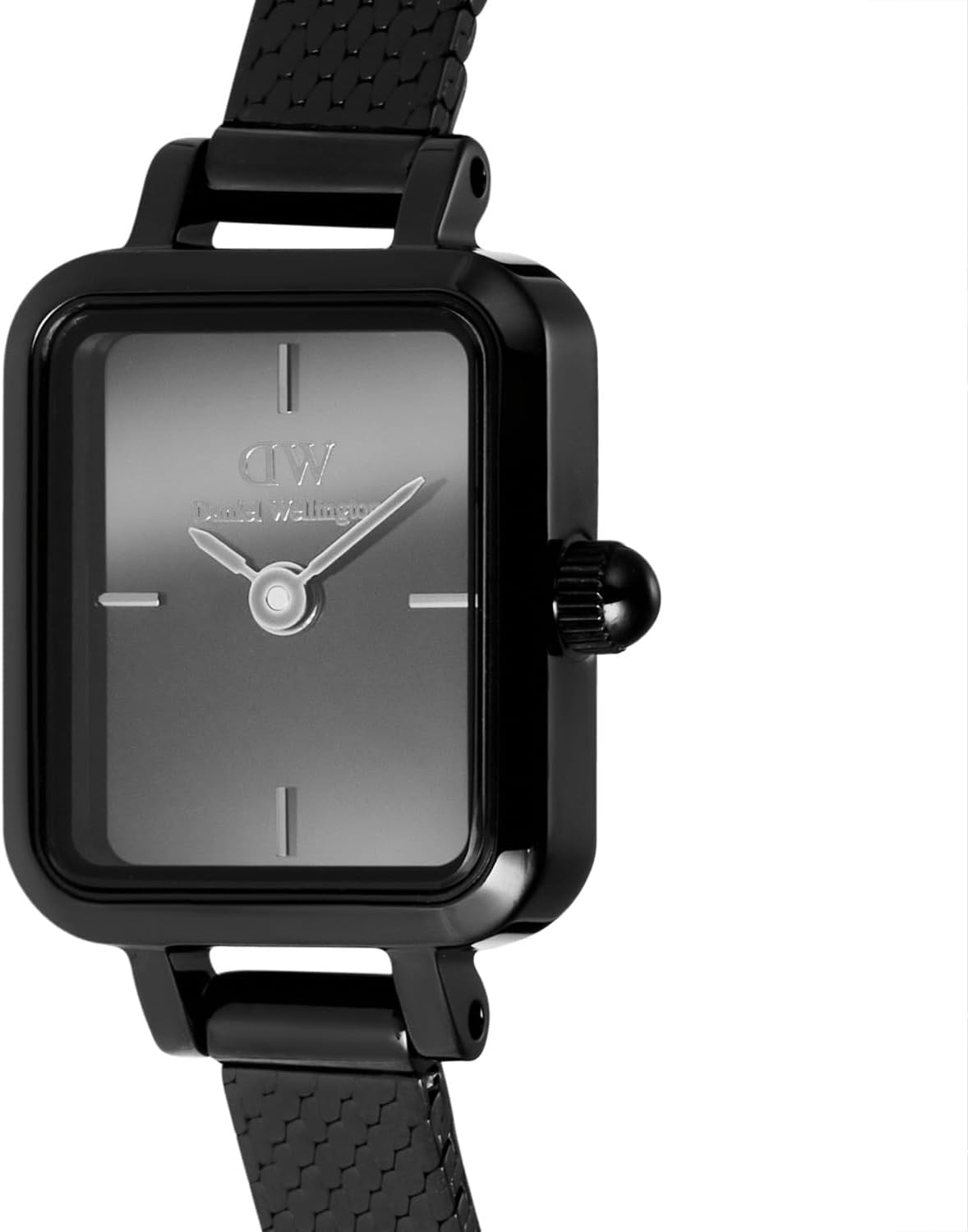 Daniel Wellington Quadro Mini Reflection 15.4x18.2mm Black Watch, Women's Small Wrist Watches with 316L Stainless Steel Mesh Strap - Image 5