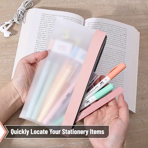 Image of Mr. Pen- Clear Pencil Pouch, 8.50 inchx4.25 inch, 3 Pack, Durable TPU Material | Medium Water-Resistant Pencil Bags with Smooth Zipper, Multipurpose Clear Pouch for Stationery, School, Office