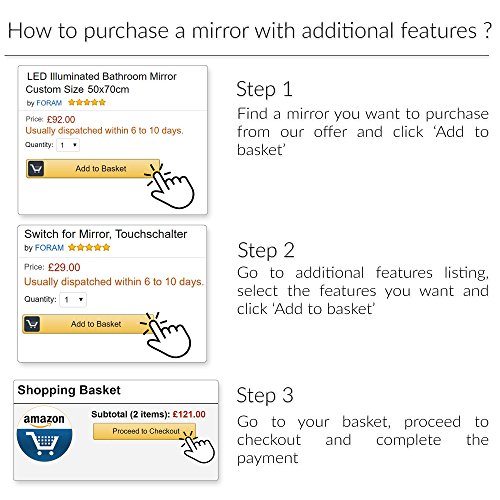 LED Illuminated Bathroom Mirror Custom Size 140x60cm