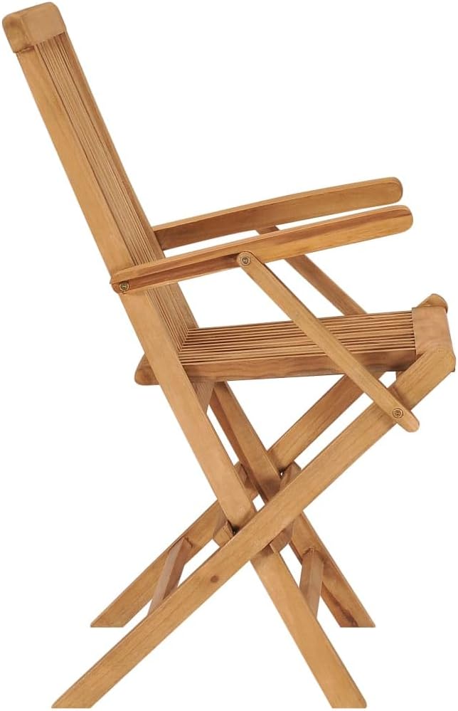 Garden Chair Set of 4 Teak Teak Wood Standard Foldable,Solid Teak Folding Garden Chairs for Outdoor Use – 4 Piece Set with Comfortable Design Outdoor Furniture