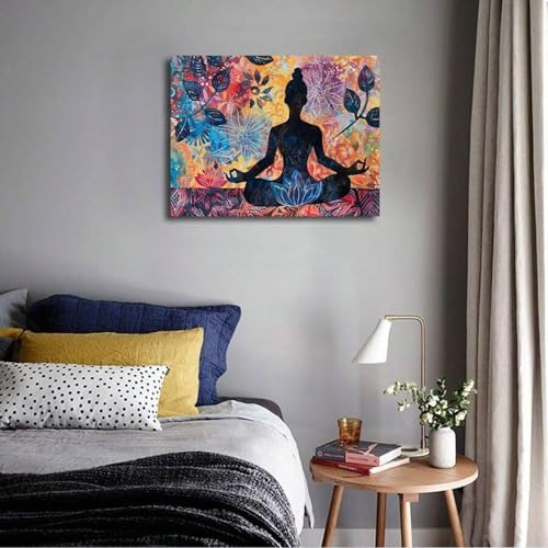 Peinture zen colorée de qualité supérieure tableau yoga XINBAO encadré - 3