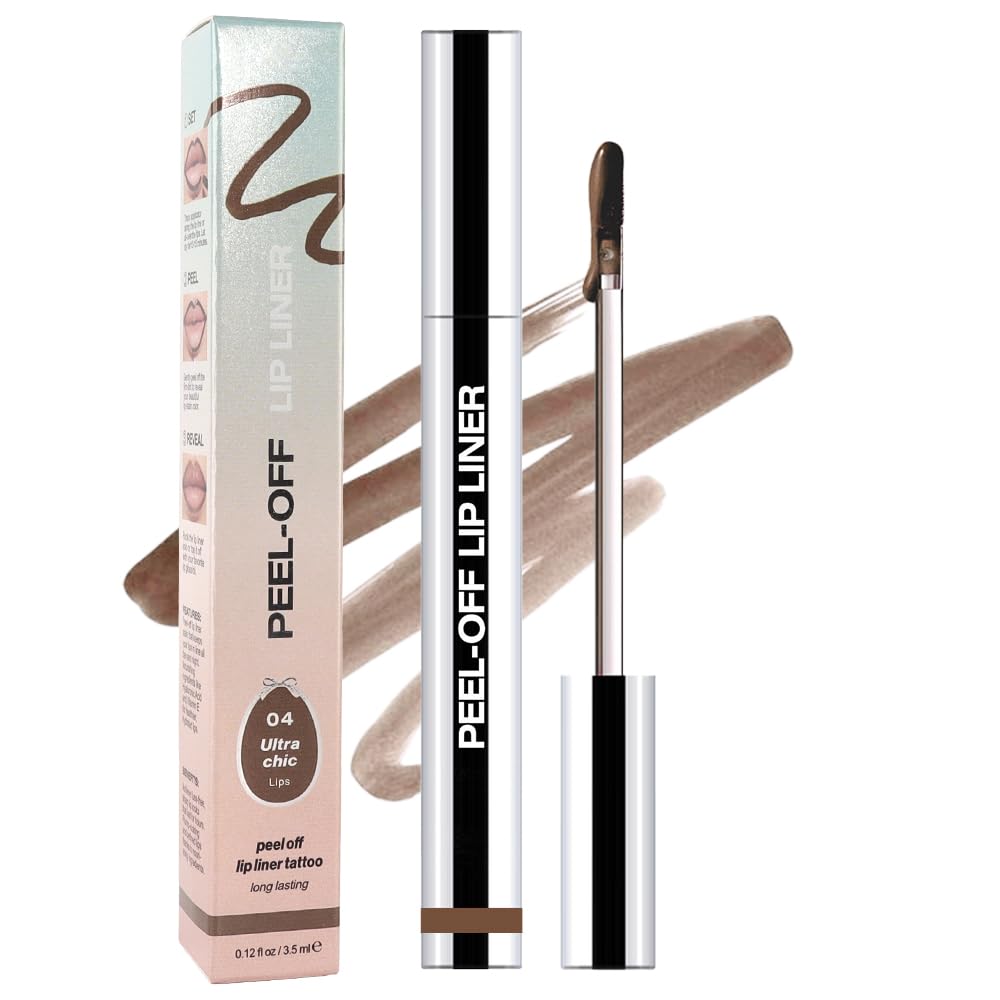 Matte Lip Gloss Stain-Peel Off Lip Liner Tattoo, Light Taupe Lip Tint，Long Lasting Peel Off Lip Stain, Waterproof Transfer-proof Lip Mask Lip Liner Peel Off Lip Gloss,Stayn Lip Makeup. #04