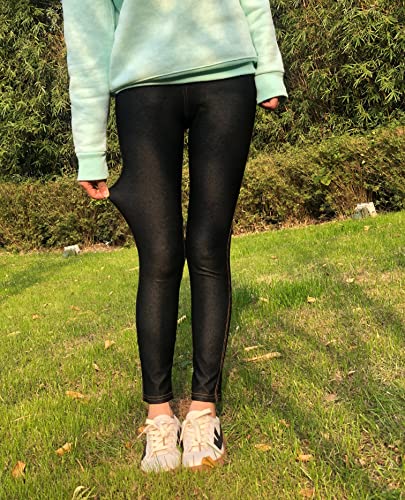 Kiench Girls' Denim Leggings Pockets Jeans Look Pull On Stretchy Pants 2-Pack3