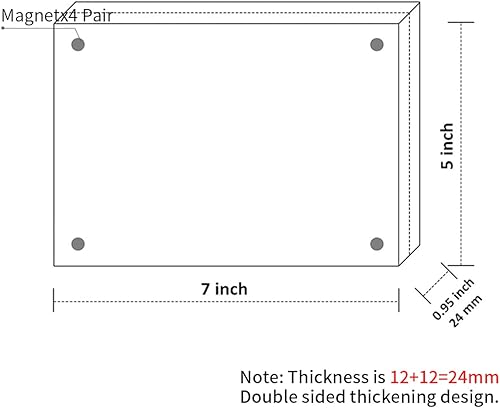 Miniatura 2 de Marcos de fotos acrílicos de 5 x 7 pulgadas, imanes de doble cara de cristal transparente, marco de fotos de 5 x 7 pulgadas, marco de fotos Lucite