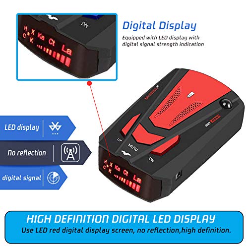 [2021 New Version] Laser Radar Detector for Cars,Voice Prompt Speed, 3 Speed Control, Compact and Space Saving, Oscillating Tower Fan with Remote Control & Timer Function for Home and Office Use (Red) - Thumbnail 7