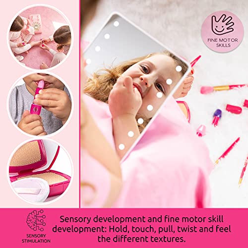 Make It Up 17 Piece Pretend Play Makeup And Toy Set- Realistic Kids Purse And Makeup Kit From The Glamour Girl Collection (Fake Makeup) #TOP3