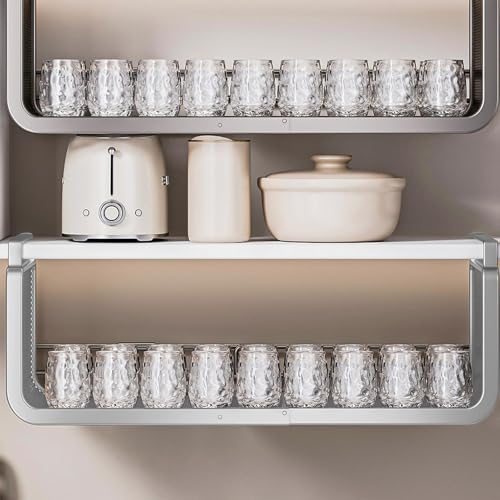 Contenedor deslizante y cesta para debajo del estante en armarios de cocina modernos 3