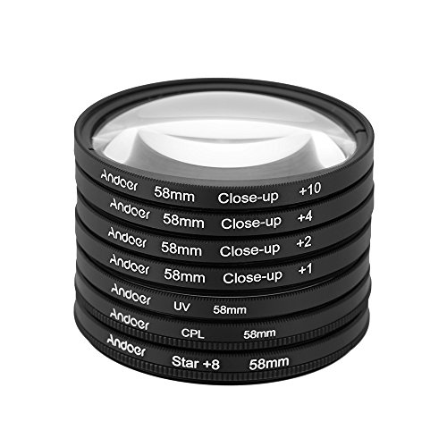 Andoer 58 mm UV + CPL + Star8 + close-up (+1 +2 +4 +10) filtro de fotografia ultravioleta circular p