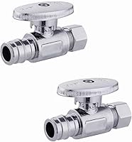 Vista 13 de EFIELD Pex-a Válvula de tope de ángulo de giro de 1/4 de 3/8 pulgadas de diámetro exterior de compresión x expansión de 1/2 pulgada (F1960) latón