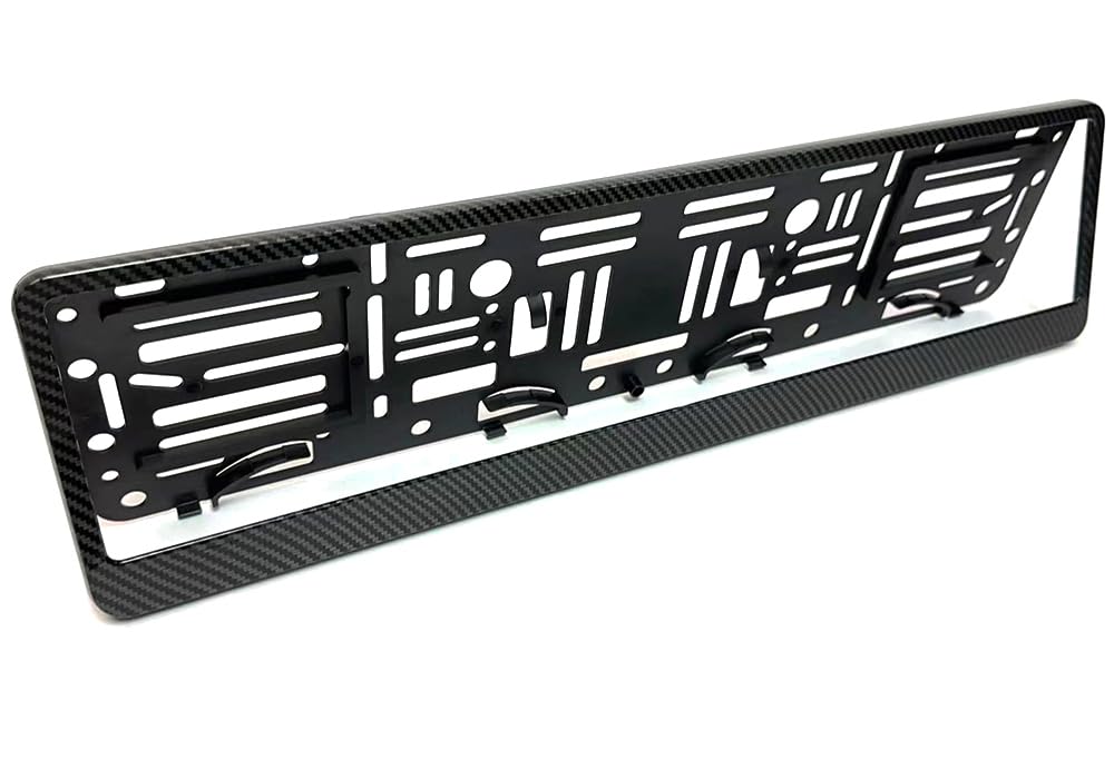RZG 1 Support de Plaque d'immatriculation Noir en Fibre de Carbone hydrographique pour Voiture F EU