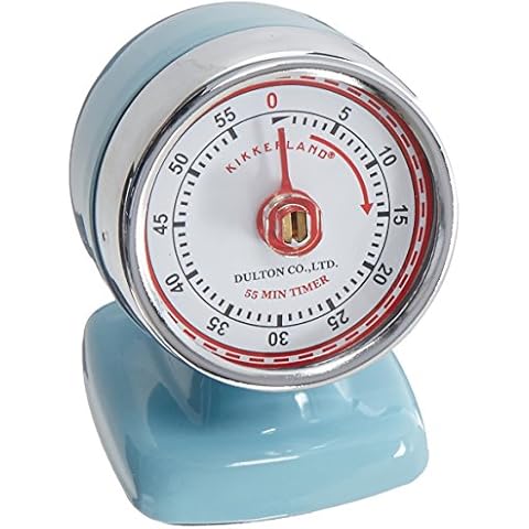 Kikkerland Vintage Streamline Kitchen Timer, Blue Cover