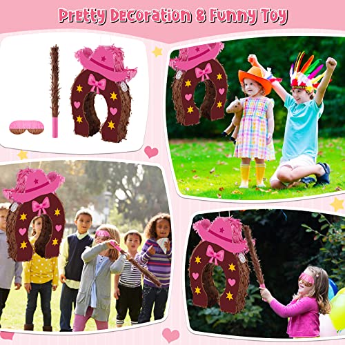 Cowboy Hat Pinata For Girls Kids Western Cowboy Theme Birthday Party Decors Party Favors With Pinata Blindfold And Bat Stick Confetti Photo Prop Candy Holder #TOP6
