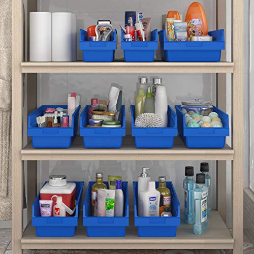 Akro-Mils 30084 Plastic Nesting Shelfmax Storage Bin Box, (24-Inch X 8-Inch X 6-Inch), Blue, (6-Pack) (30084Blue) #TOP2