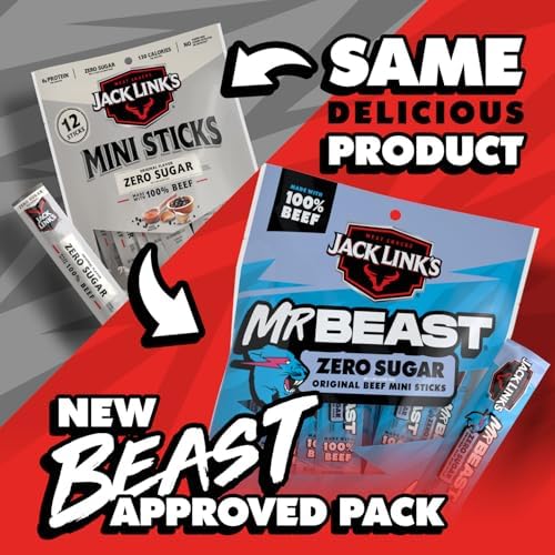 Jack Link's MrBeast Original Mini Beef Jerky Sticks - (12 Pack) 0.5 oz
