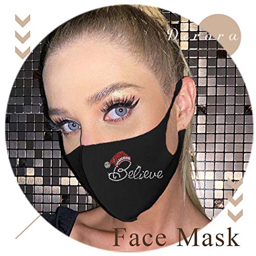 Salliy Rhinestone Mesh Mask Sparkly Crystal Halloween Masquerade Face Masks Glitter Face Covering Jewelry For Women And Girls (Believe) #TOP1